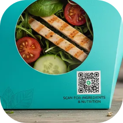 QR code on food packaging