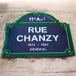 Enamel street sign, symbol of a fixed address